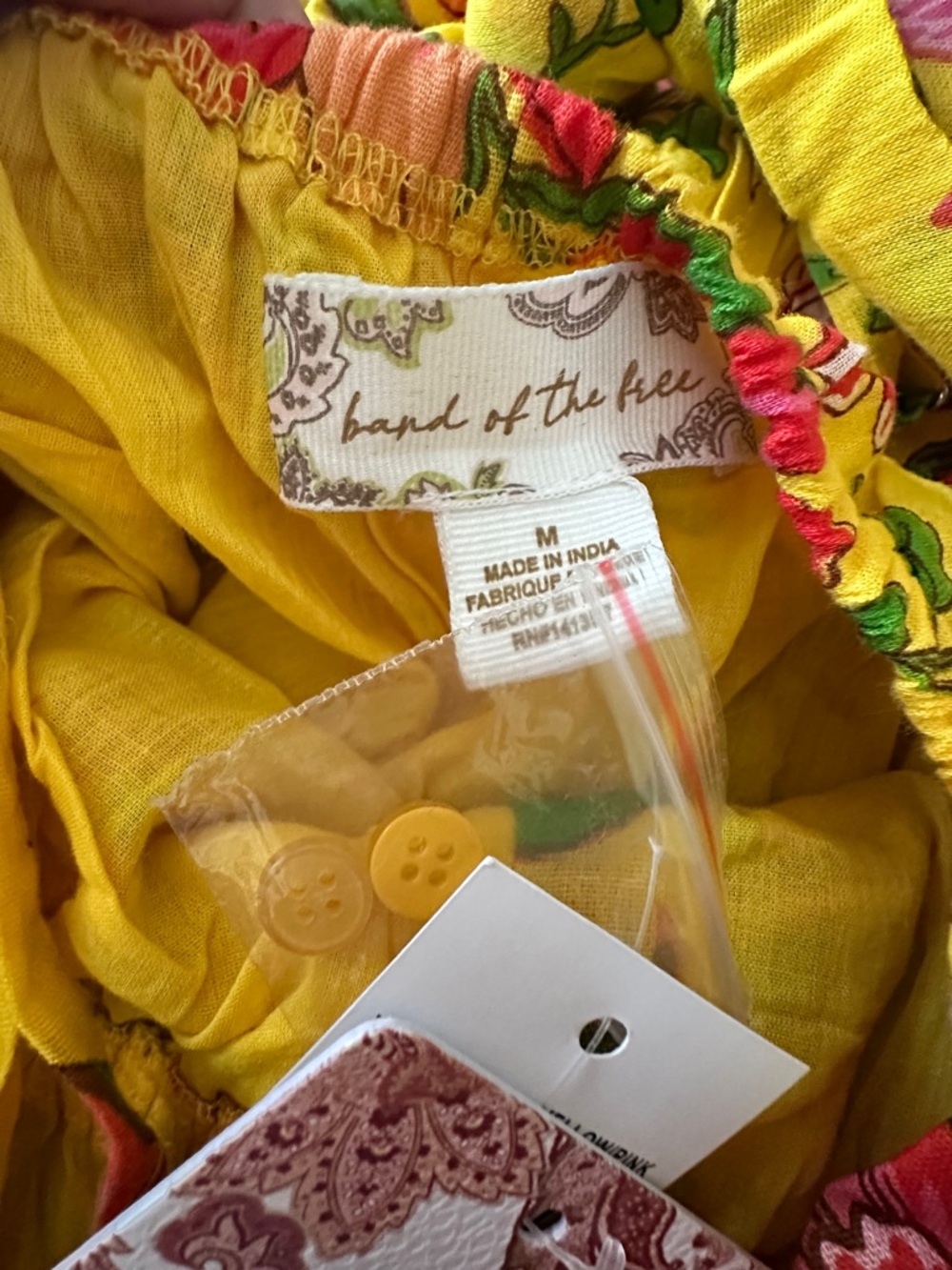 NWT Band of the Free Yellow and Pink Floral Sundress boho festival vibes- MEDIUM - Picture 6 of 13